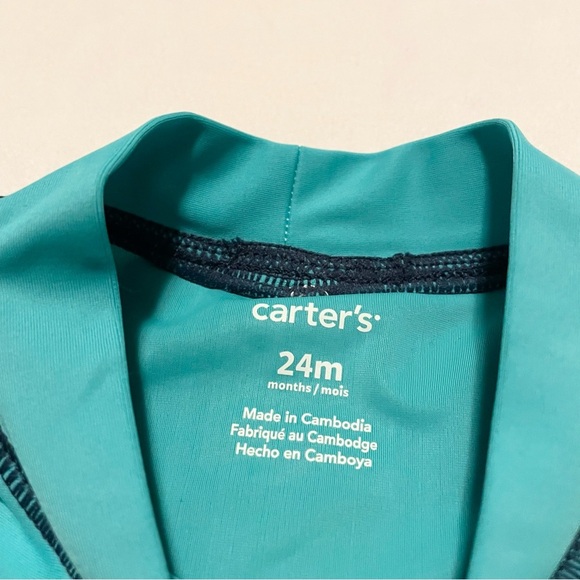 Carters Baby 24 Month Teal Rash Guard Swim Shirt UV Protection - Picture 10 of 16